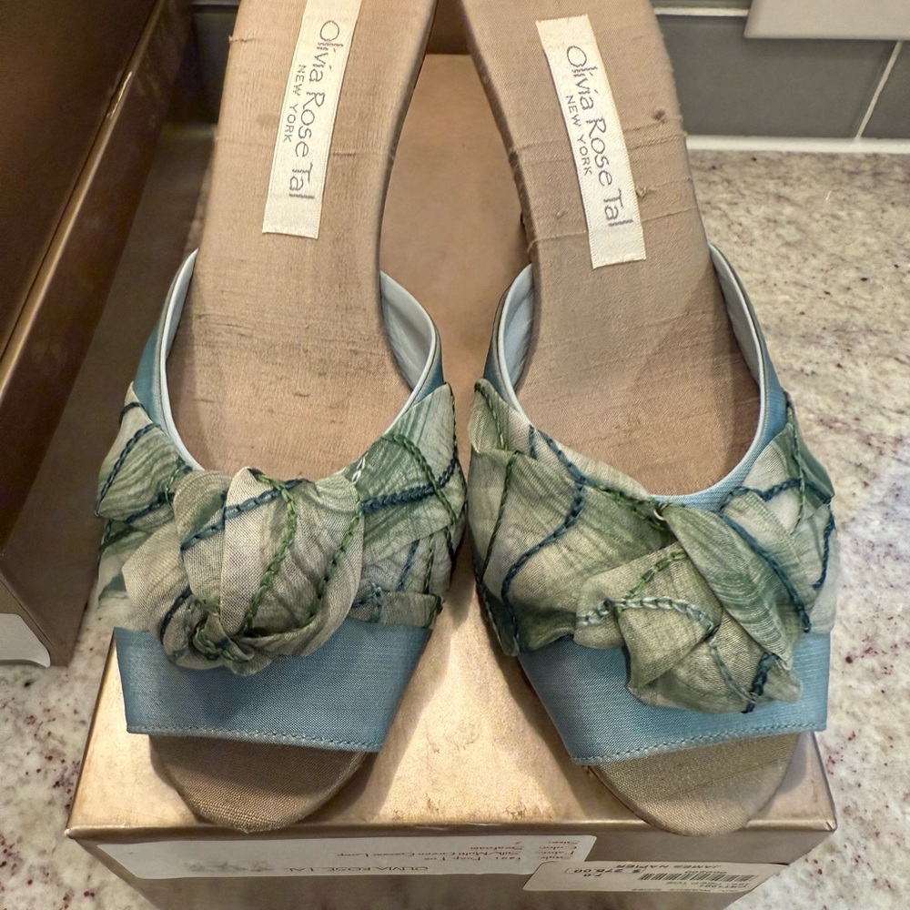 Olivia Rose Tal Blue and Green Sandals